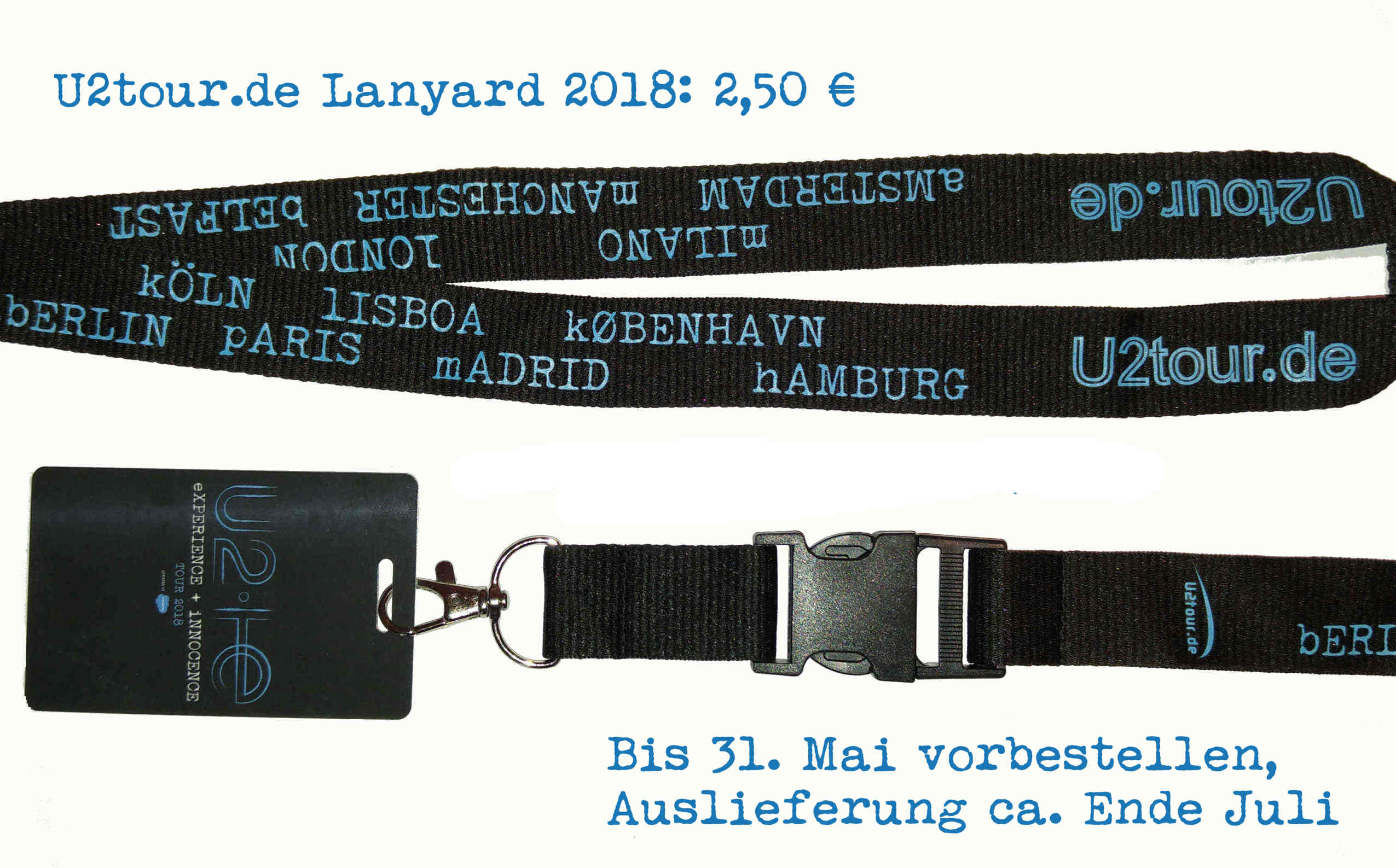 Bild zu: Das U2tour.de Lanyard zur Tour 2018 ist da!