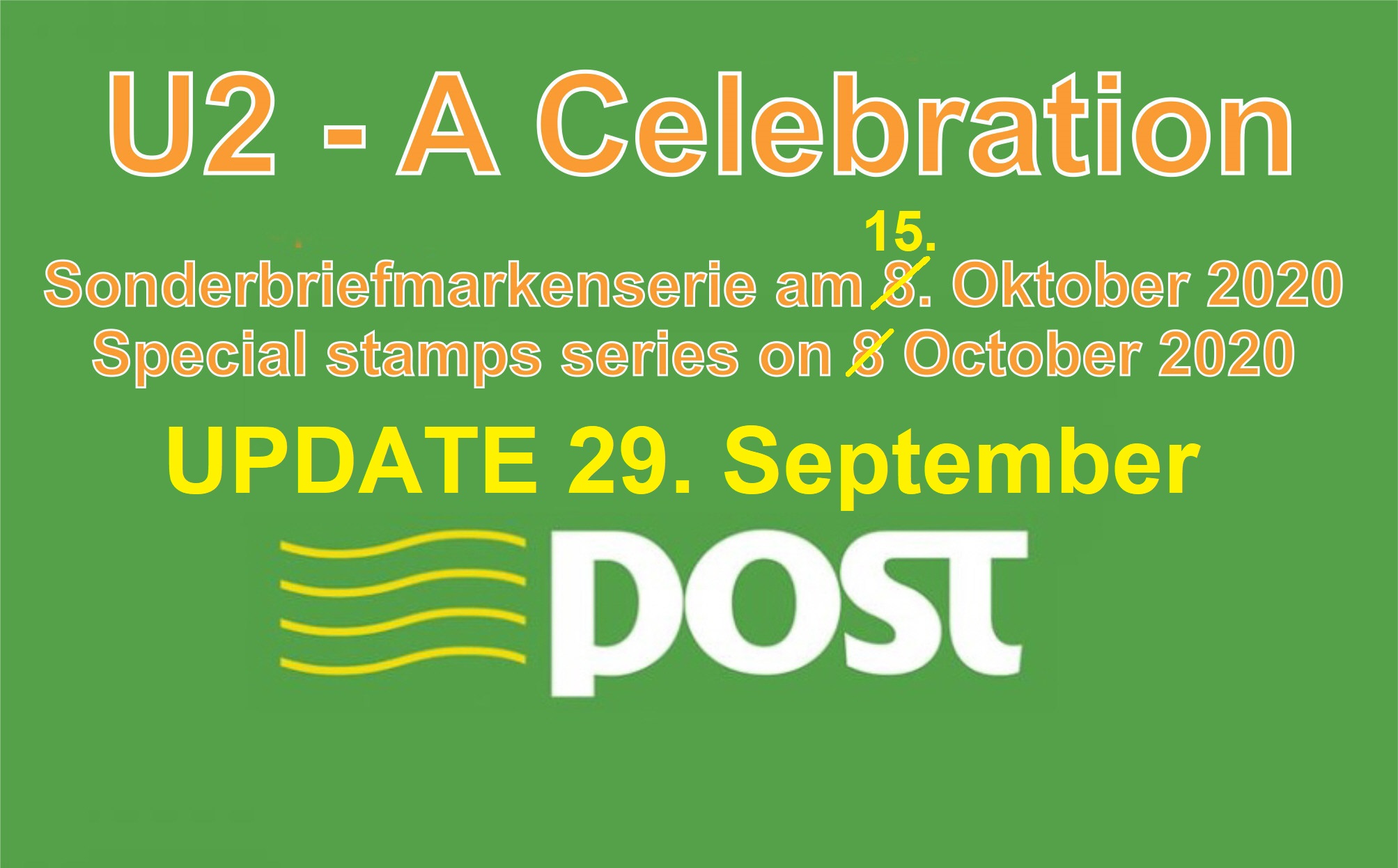 Bild zu: Update: Irische Post würdigt U2 erneut mit Sonderbriefmarken (also in English)
