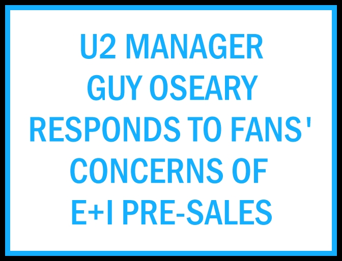 Bild zu: Update: U2-Manager Guy Oseary antwortet Fans zum e+i Tour Vorverkauf